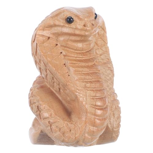 TOPPERFUN Holzgeschnitzte Schlangenfigur Realistische Dekoration für Zuhause Tischornament Pädagogisches für Simulationsschlangenmodell Kreativität von TOPPERFUN