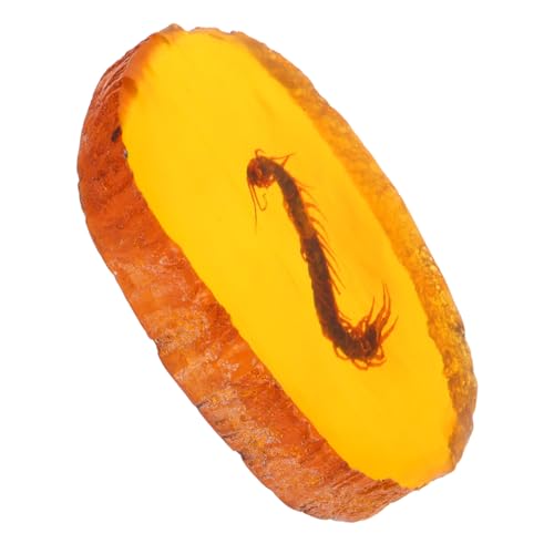 TOPPERFUN Insekt-Bernstein-Anhänger Halskette Bernsteinschmuck-Accessoires klein Bernsteinfarbenes Steindekor Bernsteinsammlungen Bernsteinverzierung Insekt-Bernstein-Ornament Bienenwachs von TOPPERFUN