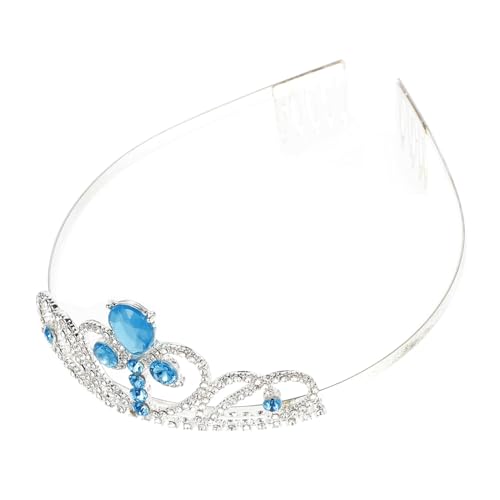 TOPPERFUN Kindergeburtstagskrone Haarschmuck Tiara mit Blauem Wassertröpfchen Komfortables Sicheres Material für Party Fotoshooting Cosplay und Anlässe von TOPPERFUN