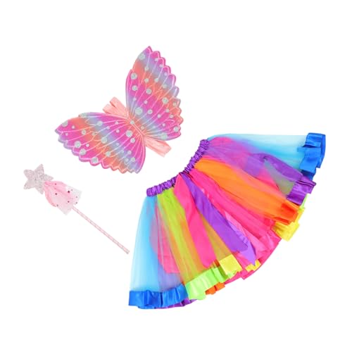 TOPPERFUN Kinderkostüm Schmetterlingsflügel Set mit Rock und Zauberstab Teiliges Flügel Kostüm für Mädchen Party Karneval Bühne Tanz und Fotografie Rosa Design TOPPERFUN Kinderkostüm Schmetterlingsflügel Set mit Rock und Zauberstab Teiliges Flügel Kostüm für Mädchen Party Karneval Bühne Tanz und Fotografie Rosa Design von TOPPERFUN