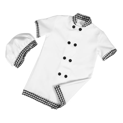TOPPERFUN Kochkostüm Mädchen Schürze Koch Kinderkostüm Mädchen Kochschürze Kleinkinder Koch Mädchen Kochkostüm Kochkostüm Für Mädchen Kochkostüm Von Koch Outfit Polyester Weiß von TOPPERFUN