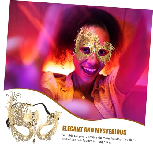 TOPPERFUN Metall Halbgesichtsmaske mit Filigranem Hohlmuster und Strassbesatz Leichte Party Karnevalsmaskerade Wiederverwendbares Kostümzubehör für Fasching Halloween und Bühnenauftritte TOPPERFUN Metall Halbgesichtsmaske mit Filigranem Hohlmuster und Strassbesatz Leichte Party Karnevalsmaskerade Wiederverwendbares Kostümzubehör für Fasching Halloween und Bühnenauftritte von TOPPERFUN