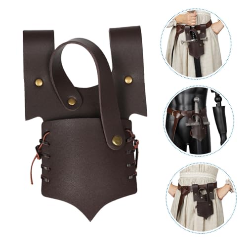 TOPPERFUN Mittelalterlicher Lederschwertfrosch mit Schnalle Verstellbarer Schwerthalter für Renaissance Cosplay Weicher Schwertscheidenhalter für Wikinger und Ritter Kostüm Zubehör von TOPPERFUN