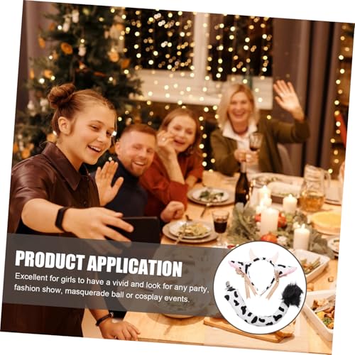 TOPPERFUN Plüsch Kuh Kostüm Set Stirnband und Cosplay Accessoire für Geburtstag Karneval Party Leicht und Bequem von TOPPERFUN