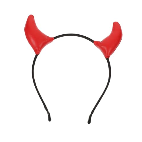 TOPPERFUN Rotes Teufelshorn Stirnband Halloween Kostüm Kopfschmuck Hörner Haarreifen Party Cosplay Accessoire für Damen und Herren von TOPPERFUN