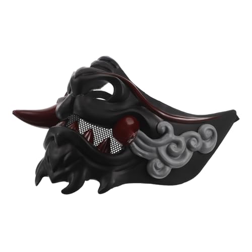 TOPPERFUN Samurai Cosplay Maske Rot Japanische Gesicht Maske Party Kostüm Accessoire Atmungsaktiv Für Maskenbälle Karneval Halloween TOPPERFUN Samurai Cosplay Maske Rot Japanische Gesicht Maske Party Kostüm Accessoire Atmungsaktiv Für Maskenbälle Karneval Halloween von TOPPERFUN