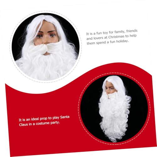 TOPPERFUN Santa Claus Perücke und Set Weiß Cosplay Requisite für Weihnachten Party Kostüm Langlebig Sicher von TOPPERFUN
