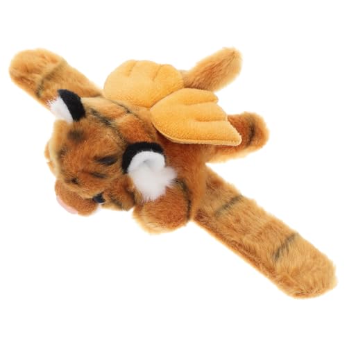 TOPPERFUN Schnapparmband Stofftiere Kuscheltier Tiger-Party-Dekorationen Tiger Ausgestopftes Tier Tierarmbänder Für Stofftieres Armband Tiger Plüschgefüllter Tier Pp Baumwolle Gelb von TOPPERFUN