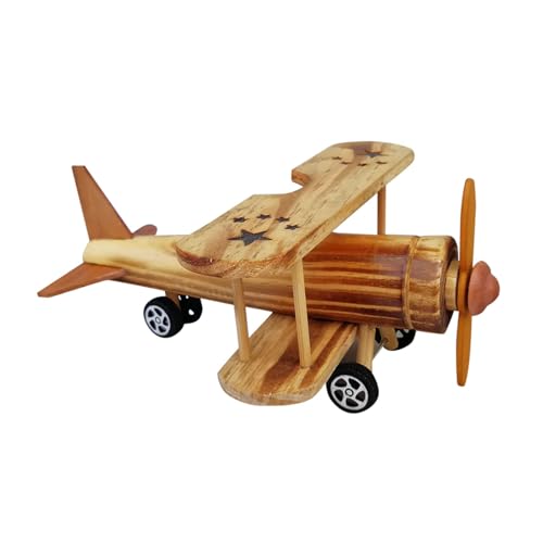 TOPPERFUN Flugspielzeug Vintage Flugzeugmodell, 18cm großes Flugzeugmodell aus Holz, handgefertigtes Segelflugzeugmodell, Doppeldecker Segelflugzeug Dekoration, Schreibtisch Büro Heimdekor TOPPERFUN Flugspielzeug Vintage Flugzeugmodell, 18cm großes Flugzeugmodell aus Holz, handgefertigtes Segelflugzeugmodell, Doppeldecker Segelflugzeug Dekoration, Schreibtisch Büro Heimdekor von TOPPERFUN