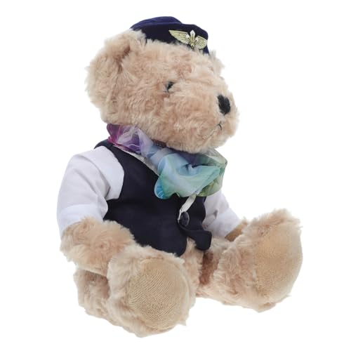 TOPPERFUN Stewardess Stoffbär Kuscheltiere für Jungen PP Baumwolle Blue von TOPPERFUN
