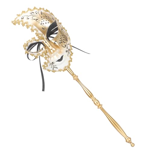 TOPPERFUN Venezianische Halbgesichtsmaske Handheld Masquerade Maske mit Stab Party Dekoration für Halloween Karneval Maskenball Erwachsene Kostüm Zubehör von TOPPERFUN