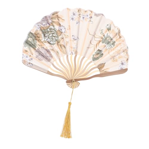 TOPPERFUN Vintage Chinesischer Faltbarer Handfächer mit Blumenmuster Handgehaltener Bambusfächer im Chinesischen Stil Leicht und Elegant für Tanz Party und Dekoration Goldfarbener TOPPERFUN Vintage Chinesischer Faltbarer Handfächer mit Blumenmuster Handgehaltener Bambusfächer im Chinesischen Stil Leicht und Elegant für Tanz Party und Dekoration Goldfarbener von TOPPERFUN