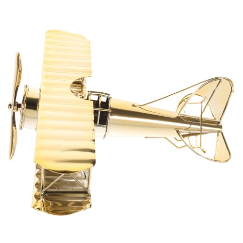 TOPPERFUN Vintage Flugzeugmodell Dekoration Stabiles Metall Flugzeug Ornament Leicht und Kompakt für Schreibtisch Wohnzimmer Büro Retro Langlebiges Eisenhandwerk von TOPPERFUN