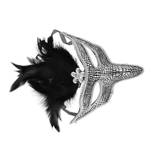 TOPPERFUN Vogel Cosplay Maske mit Silbernen Federn Halbmaske für Karneval Fasching und Mottopartys für Unvergessliche Auftritte und Maskierte Veranstaltungen von TOPPERFUN