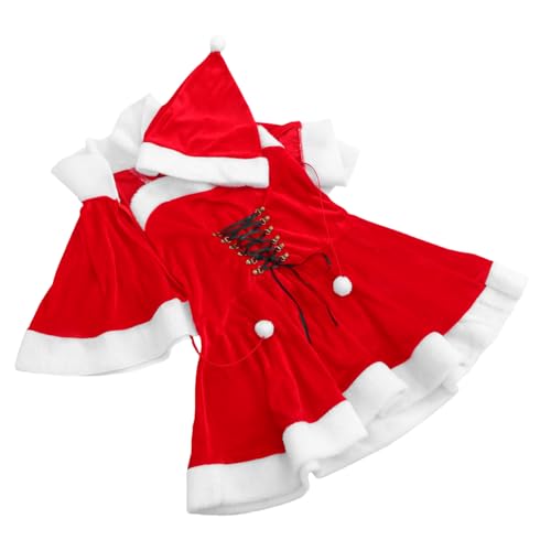 TOPPERFUN Weihnachtskostüm Damen Mrs Santa Claus Cape Kleid und Hut Flexibel Passend Festliches Outfit für Frauen Weihnachtsfeier Karneval Cosplay von TOPPERFUN