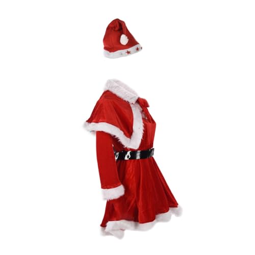 TOPPERFUN Weihnachtskostüm Damen Santa Claus Festliches Partyoutfit für Weihnachten Karneval und Aufführung Attraktives Design für Fotoaufnahmen und Festliche Anlässe von TOPPERFUN