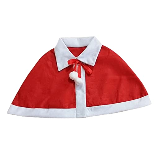 TOPPERFUN Weihnachtsumhang für Niedliches Winddichtes Cape für Junge Mädchen für Halloween Kostüme und Themenpartys Stilvolles Design mit Pompoms und Leuchtenden Farben von TOPPERFUN