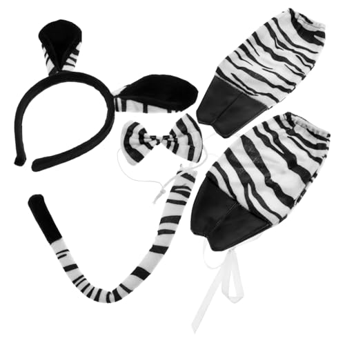 TOPPERFUN Zebra Tierkostüm Set mit Flexiblem Stirnband und Einzigartiges Festival Accessoire für Karneval Halloween und Tanzpartys Auffälliges Design für Erwachsene von TOPPERFUN