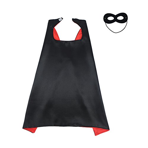 Superhelden Kostüm Capes und Masken für Kinder, Masquerade Kostüm für Kinder (schwarz-rot) von TOPWAYS