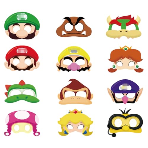 TOPWAYS Cosplay Party Masken, Kinder Bunte Masken für Kindergeburtstag Party Dekoration Cosplay Kostüme Dress Up Party Favors Supplies für Kinder von TOPWAYS