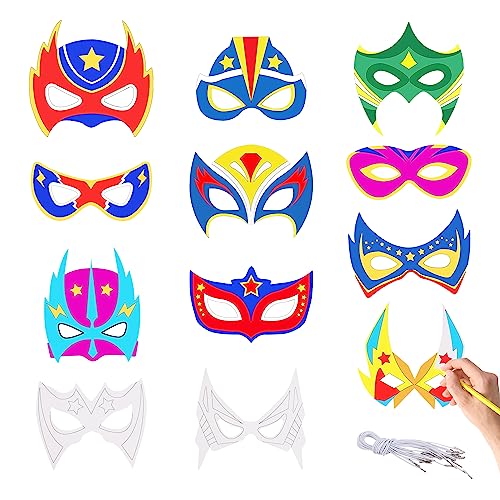 12 Stücke Superhelden Maske zum, Masken Basteln Superhelden Halbmasken Ausmalen Blanko Papiermasken für Mädchen Junge Weihnachten Geburtstage Karneval Maskerade Superhero Cosplay Rollenspiel Party 12 Stücke Superhelden Maske zum, Masken Basteln Superhelden Halbmasken Ausmalen Blanko Papiermasken für Mädchen Junge Weihnachten Geburtstage Karneval Maskerade Superhero Cosplay Rollenspiel Party von TOPWAYS