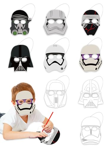 TOPWAYS 18 Stück Ausmalen Masken zum, zum bemalen, Geburtstag Deko Charakter Masken Passen Cosplay Halloween Maskerade Kindergeburtstag Partyzubehör von TOPWAYS