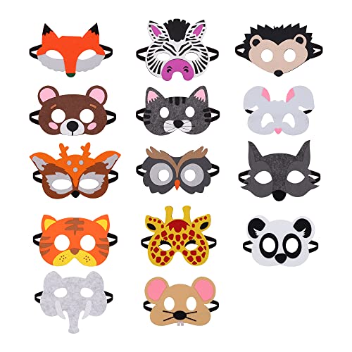 TOPWAYS Filz Tiere Masken für Kinder, Dschungel Zoo Bauernhaus Thema Geburtstag Party Halloween Anzieh Masken für Kinder 14PCS TOPWAYS Filz Tiere Masken für Kinder, Dschungel Zoo Bauernhaus Thema Geburtstag Party Halloween Anzieh Masken für Kinder 14PCS von TOPWAYS
