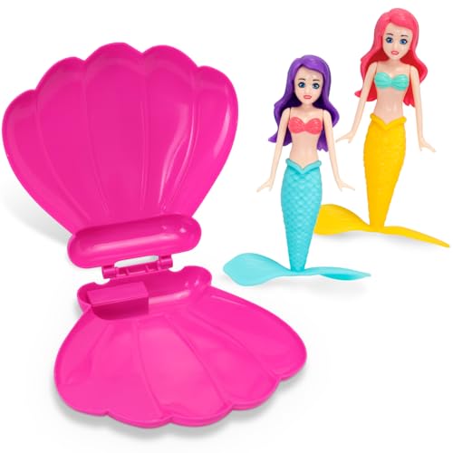 TOPWAYS Pool Tauchspielzeug Set, Meerjungfrau Pool Spielzeug, Tauchen Meerjungfrauen, Schwimmbad Zubehör & Kinder Pool Spielzeug, Tauchspiele Training Kinder Geschenke (Rose Rot+Gelb+See Blau) von TOPWAYS