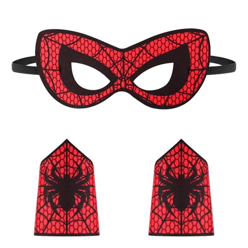 TOPWAYS Spinnenmaske und Armbänder für Kinder und Jungen, Halloween-Superhelden-Masken, Maskeraden mit Spinnen-Armband, Party, Karneval, Maske für Halloween, Kostüm, Party, Cosplay TOPWAYS Spinnenmaske und Armbänder für Kinder und Jungen, Halloween-Superhelden-Masken, Maskeraden mit Spinnen-Armband, Party, Karneval, Maske für Halloween, Kostüm, Party, Cosplay von TOPWAYS
