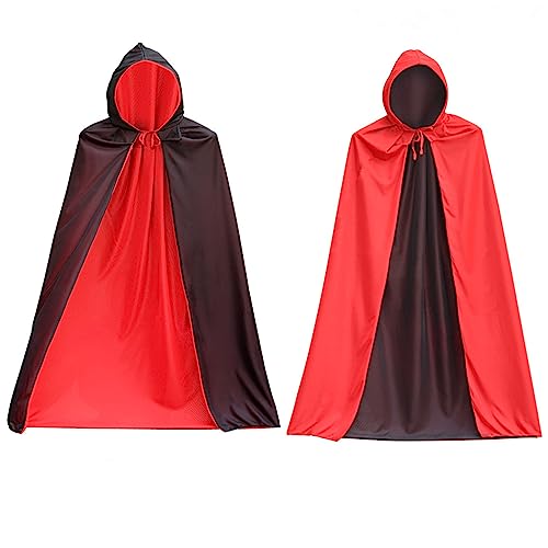 Ummantelung für Halloween-Party, Vampir Kostüm schwarz-rot zweiseitige Kapuzenumhänge für Halloween Cosplay 105 Zentimeter Umhang für Kinder Alter 3 bis 5 Jahre alt von TOPWAYS