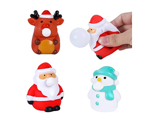 TOPWAYS Christmas Popping Out Eyes Toy, Cracker Stocking Fillers Xmas Toy, Snowman, Elch, Santa Toy for Christmas Eve Box Fillers (Blowing bubbles) von TOPWAYS
