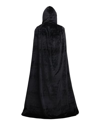 Topways® Schwarzer Umhang Umhang mit Kapuze für Kinder Party-Verkleidung, 1.7M Schwarz Zubehör für Halloween Cosplay,für Alter von 10 bis 16 Jahren von TOPWAYS