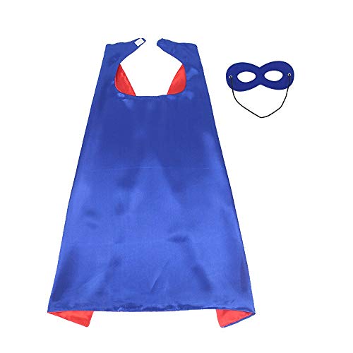 TOPWAYS® Superhelden Kostüm Capes und Masken für Kinder, Masquerade Kostüm für Kinder (Blue-red) von TOPWAYS
