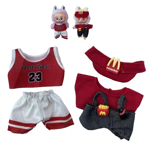 TOPtoper Puppenkleidung für Labubu, 2 Outfit-Sets für 17 cm große LA BU BU, stilvolle, Bezaubernde Puppenkleidung und Accessoires für Jungen und Mädchen (ohne Puppe) (Stil 3) (Stil 1) von TOPtoper