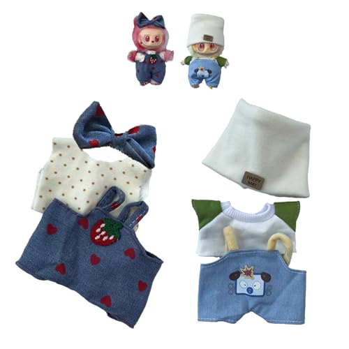 TOPtoper Puppenkleidung für Labubu, 2 Outfit-Sets für 17 cm große LA BU BU, stilvolle, Bezaubernde Puppenkleidung und Accessoires für Jungen und Mädchen (ohne Puppe) (Stil 3) (Stil 3) von TOPtoper
