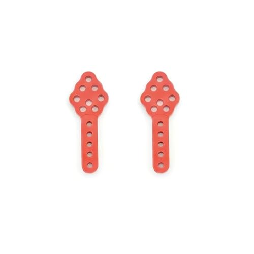 RC Autoteile Für Axial Für SCX10 90046 D90 D110, 2 Stück Metall-Stoßdämpferhalterung, Höhenverstellbarer Winkel, RC-Autoteile Zubehör(Red) von TOQPCZA