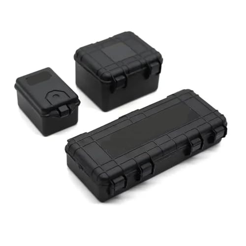 RC Autoteile Für Axial Für SCX10 90046 Trxs Für TRX-4 Für TRX-6 Für MST Recat 1/10 3-teiliges Kunststoff-Aufbewahrungsbox-Dekorationswerkzeug RC Crawler Car(Black) von TOQPCZA