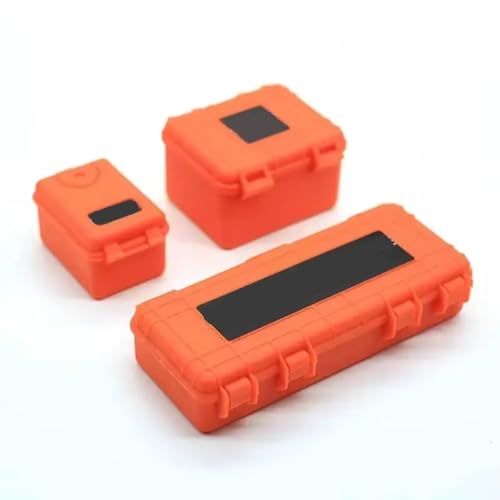 RC Autoteile Für Axial Für SCX10 90046 Trxs Für TRX-4 Für TRX-6 Für MST Recat 1/10 3-teiliges Kunststoff-Aufbewahrungsbox-Dekorationswerkzeug RC Crawler Car(Orange) von TOQPCZA