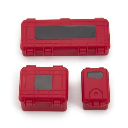 RC Autoteile Für Axial Für SCX10 90046 Trxs Für TRX-4 Für TRX-6 Für MST Recat 1/10 3-teiliges Kunststoff-Aufbewahrungsbox-Dekorationswerkzeug RC Crawler Car(Red) von TOQPCZA