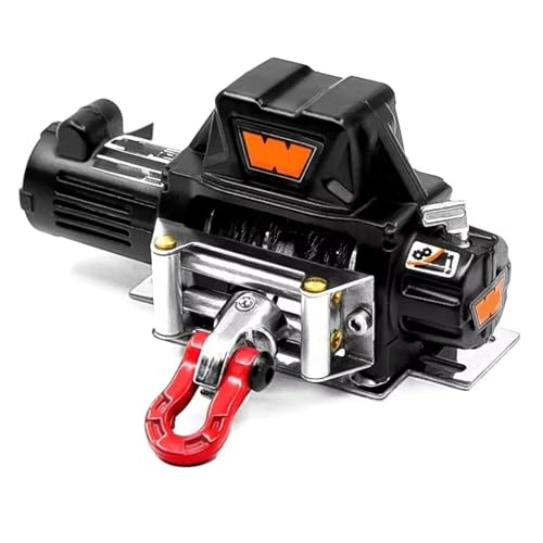 RC Autoteile Für Axial Für SCX10 Für TRAXXAS Für TRX4 D90 KM2 Für Redcat 1/10 Metall Automatische Winde RC Crawler Auto Upgrade Teile(Black) von TOQPCZA
