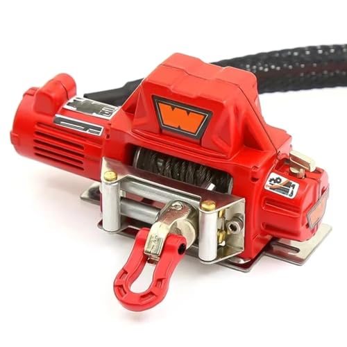RC Autoteile Für Axial Für SCX10 Für TRAXXAS Für TRX4 D90 KM2 Für Redcat 1/10 Metall Automatische Winde RC Crawler Auto Upgrade Teile(Red) von TOQPCZA