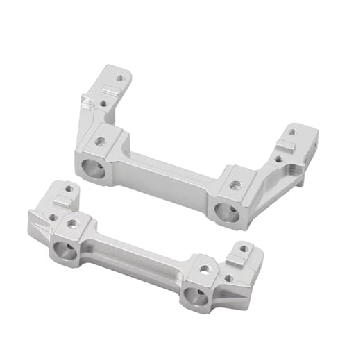 RC Autoteile Für Axial Für Wrangler 90047 Für SCX10 II 90046 1/10 Metall Front Schiene Stoßstange Zu Montieren Servo Halterung RC Crawler Upgrade Teile(Silver) von TOQPCZA