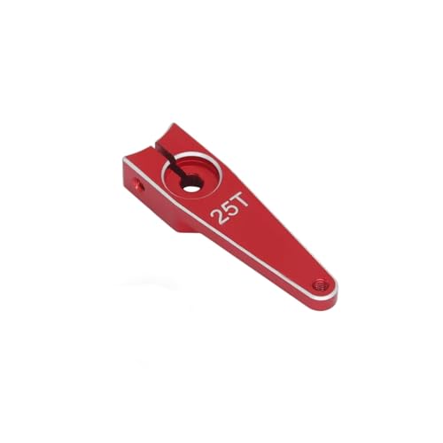RC Autoteile Für RC-Car 1/1.25/1.5/1.75/2 Zoll Geeignetes Servo 25T Schwingarmteile Ac RC-Flugzeug Metalllenkservoarmhorn(Red,1.0in) von TOQPCZA