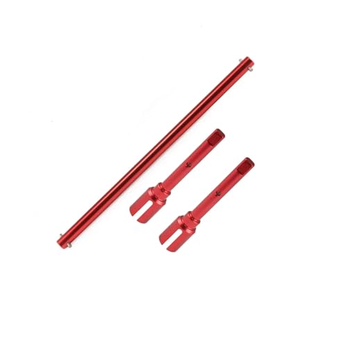 RC Autoteile Für Tamiya Für Saraman Für TT02 Für TT-02 Für TT02B 1/10 Metall-Upgrade-Teile Zentrale Antriebswelle Und Propellergelenksatz Fernbedienungs-Spielzeugauto(Red) von TOQPCZA