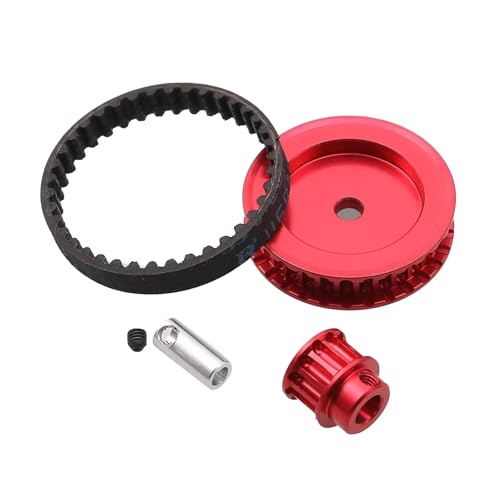 RC Autoteile Für Traxxas Für TRX4 Für TRX6 12T 30T 1/10 Riemenantriebsgetriebe RC Crawler Auto Upgrade DIY Upgrade Teile Zubehör(Red) von TOQPCZA