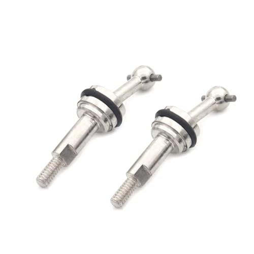 RC Autoteile Für Wltoys K969 K989 K979 P929 1/28 2 Stücke Erweiterte Metall CVD Für Universal Welle 2mm Mit M2 Mutter RC Auto Upgrade Teile Zubehör(Silver) von TOQPCZA