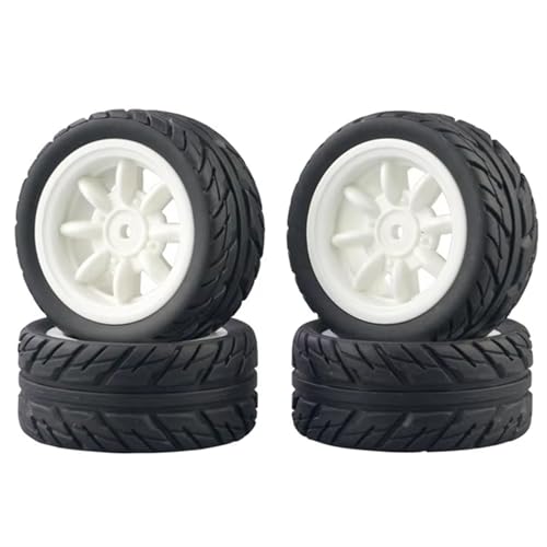 RC Räder Für SG1603 Für SG1604 Für SG1605 Für UDIRC Für UD1601 Für UD1602 Für UD1603 Für UD1604 4Pcs Gummi Reifen Reifen Rad Für 1/16 RC Auto Upgrade Teile(White) von TOQPCZA