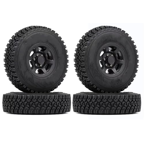 RC Räder Für Tamiya Für CC01 Für LC70 Für Aixal Für UTB18 Für Capra 1/18 4PCS 1,55 Zoll Reifen Kunststoff Rad 1,55 "Felge & Gummi Reifen 1/10 RC Crawler(AX1020 415BK) von TOQPCZA