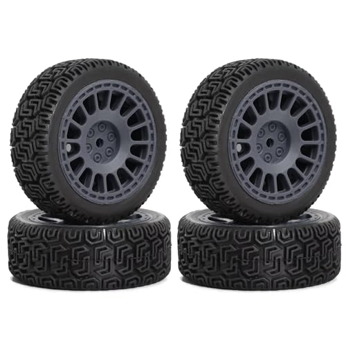 RC Räder Für Tamiya Für TT01 Für TT02 Für XV01 Für HSP Für HPI Für Kyosho Für Traxxas Für WLtoys 12mm Hex RC Rad Und Gummireifen OD 68mm 1/10 On-Road Tourenwagen(Black) von TOQPCZA