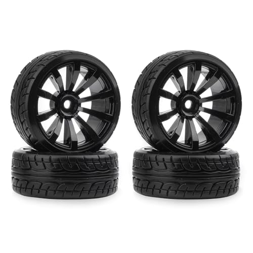 RC Räder Für Traxxas D4 Für HSP Für HPI Für Sakura Für TT01 Für Tamiya 1/10 Drifting RC Car Drift Hard Tires RC Drift On-Road Wheels Hard Pattern Tyre von TOQPCZA